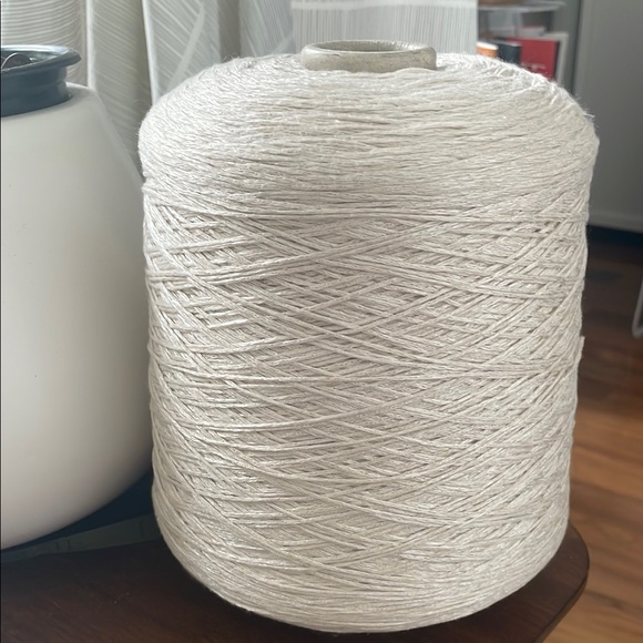Lineapiu Italia Other - Tiffany yarn large cone Pearly Cream spool of yarn for loom knitting crocheting